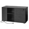Black Wooden Rolling Office File Cabinet with Lockable Drawers and Adjustable Shelves Large Desktop Storage